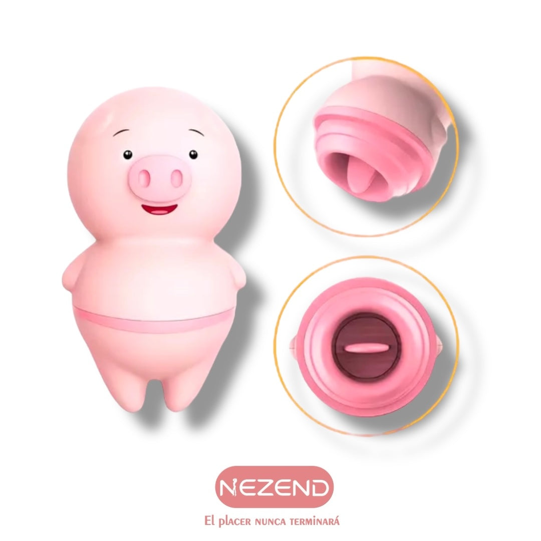 Vibrador Cerdito carga USB Largo Total:9cm